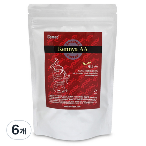 코맥 케냐 AA 원두커피 C4, 200g, 6개, 홀빈(분쇄안함)