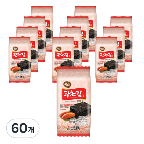 광천김 밥도둑 명란맛김, 60개, 4g