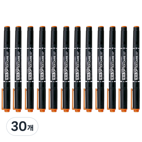 제브라 옵텍스 케어 형광펜, 브라운, 30개