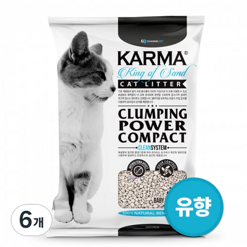 카르마 킹오브샌드 고양이모래 베이비파우더향, 5L, 6개