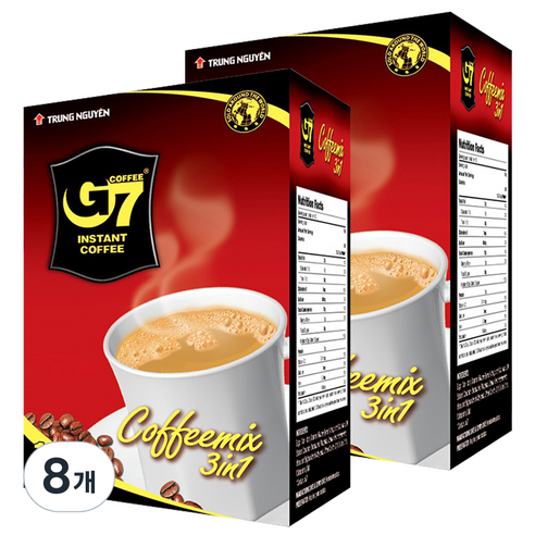 G7 3 in 1 커피믹스 수출용, 16g, 18개입, 8개