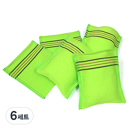 송월타월 다이아몬드 때밀이 50, 연두, 6세트