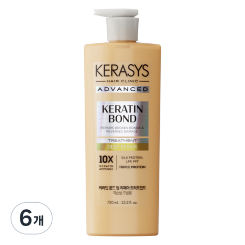 케라시스 어드밴스드 케라틴 본드 딥 리페어 트리트먼트, 6개, 750ml
