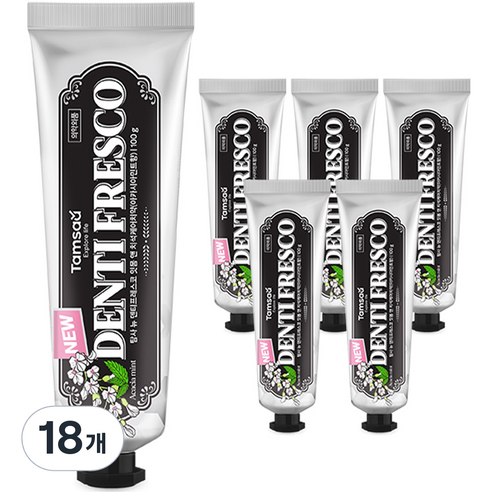 탐사 뉴 덴티프레스코 오리지널 민트향 잇몸 치석케어 치약, 100g, 18개