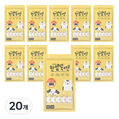 한입뚝딱 짜먹는 강아지 간식, 닭고기 + 연어 혼합맛, 60g, 20개