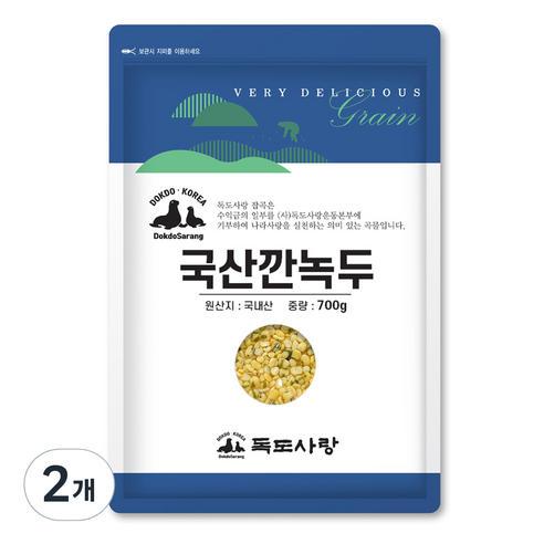 독도사랑 국산깐녹두, 700g, 2개