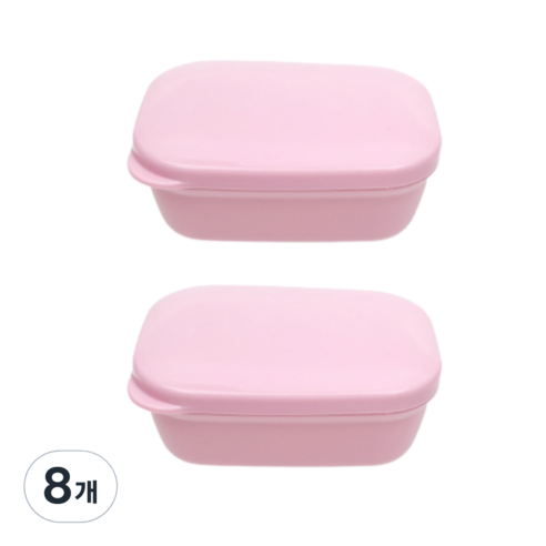 쓰리썬 휴대용 사각 비누케이스, 핑크, 8개