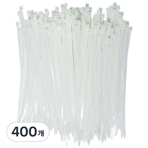 코멧 홈 고강도 PA66 케이블타이 대 0.5x20cm, 화이트, 400개