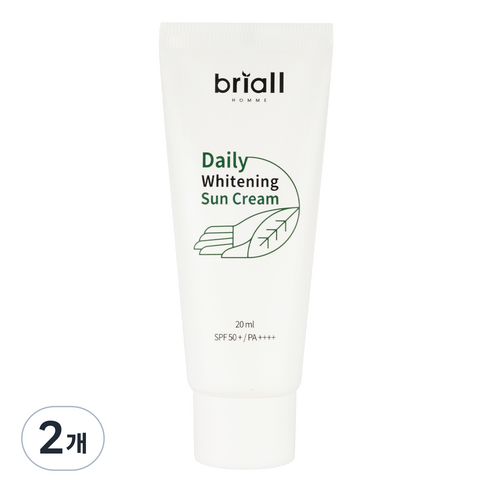 브리올옴므 남성용 데일리 화이트닝 선크림 SPF50+ PA++++, 20ml, 2개