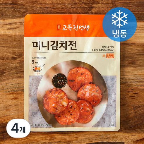 교동전선생 미니김치전 5개입 (냉동), 250g, 4개