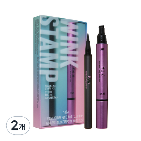 카자 윙크 스탬프 윙 아이라이너 스탬프 앤 펜 3.4ml, 혼합색상, 2개