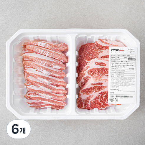 모아미트 보리먹인 목살 항정살 반반팩 (냉장), 1kg, 6개