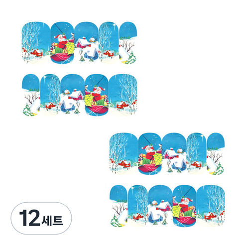 뷰티팝 크리스마스 리미티드 에디션 네일 스티커, L, 12세트