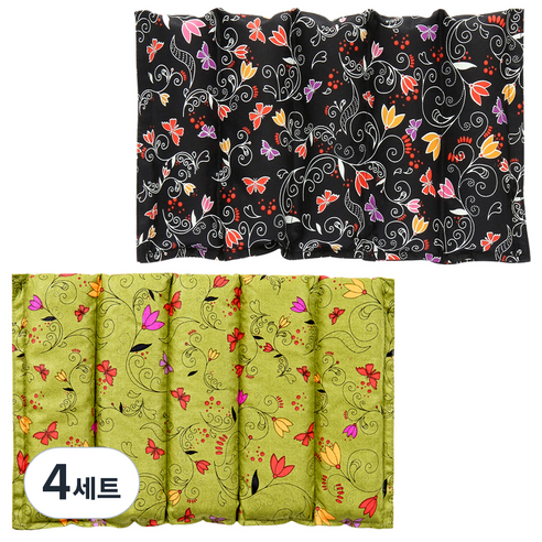 아이러브허브 허브 다용도 찜질팩 소 2p 카키 + 블랙, 4세트