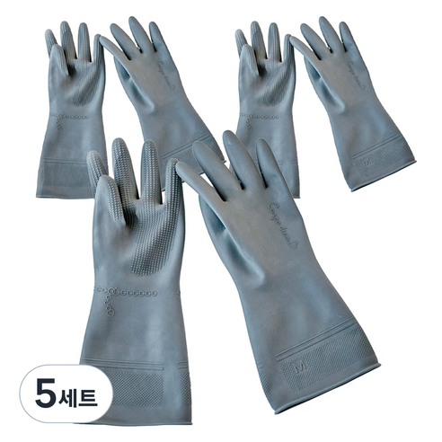 모던하우스 모던 와이드핏 고무장갑 양손 3세트, 진그레이, 중(M), 5세트