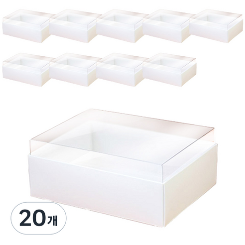 윗투명 마카롱상자 10.3 x 13.5 x 4.1 cm, 로얄아이보리, 20개