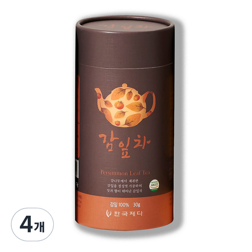 한국제다 감잎차 지관, 30g, 4개