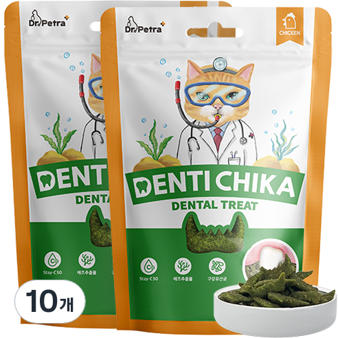 닥터페트라 덴탈 트릿 고양이 간식, 10개, 70g, 닭고기맛