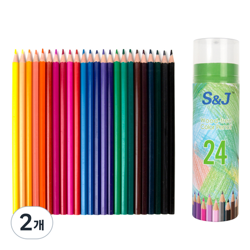 온비유 프리미엄 드로잉 색연필 17.5cm, 24색, 2개