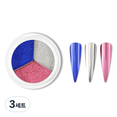 미러 네일파우더 3종 세트, 3세트, KN-A4020