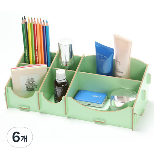 필립로지스틱 DIY 라운드 뷰티박스, 그린, 6개