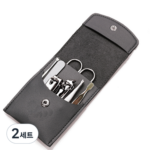 미카엘그라운드 손톱 깎이 7종 세트, 2세트, 그레이(케이스), 실버(도구)