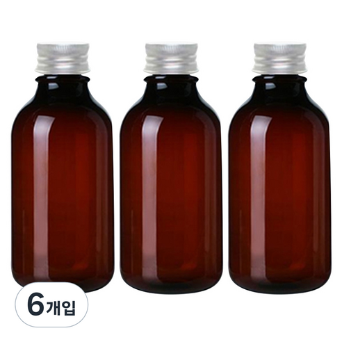 병도매닷컴 ARB520 갈색 음료용기 알루미늄 실버캡, 520ml, 6개