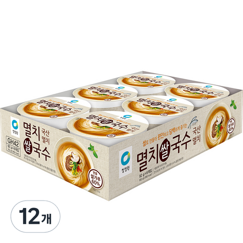 청정원 쌀로만든 멸치 컵쌀국수, 92g, 12개