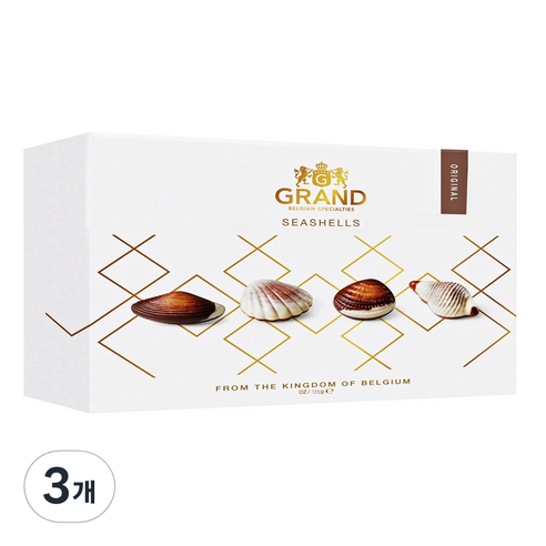 GRAND 벨지안 씨쉘 초콜릿, 3개, 125g