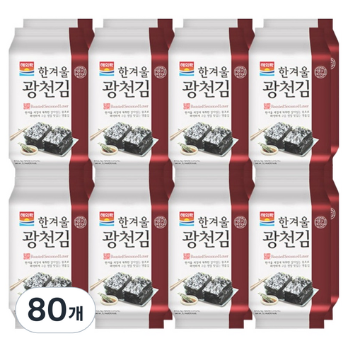 해의락 한겨울 광천김, 4g, 80개
