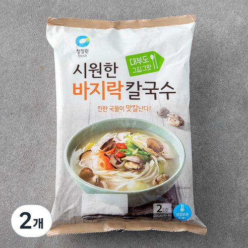 청정원 바지락칼국수, 366g, 2개