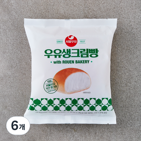 서울우유 우유생크림빵, 140g, 1개입, 6개