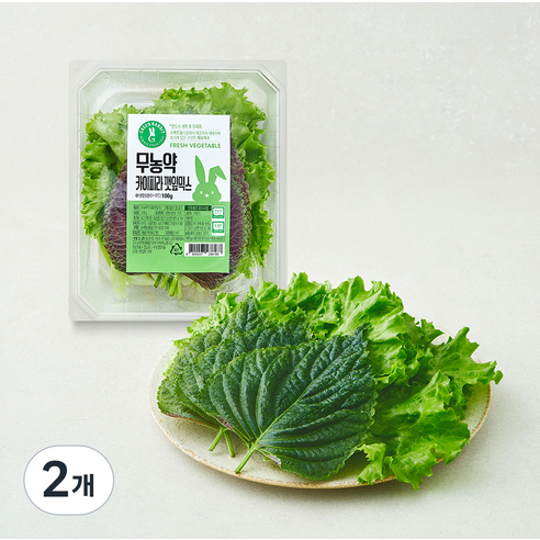 [로켓프레시] 그린래빗 무농약 인증 카이피라 깻잎믹스
