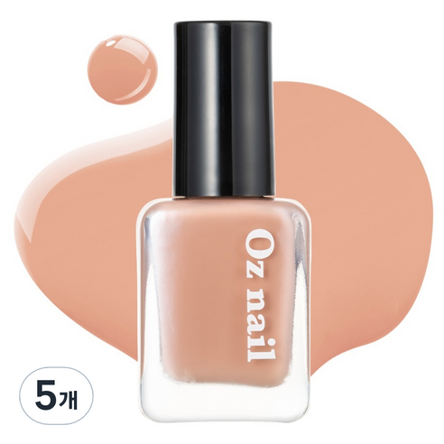 오즈네일 샤인 무드 네일 컬러 매니큐어, S13 로즈 베이지, 8ml, 5개