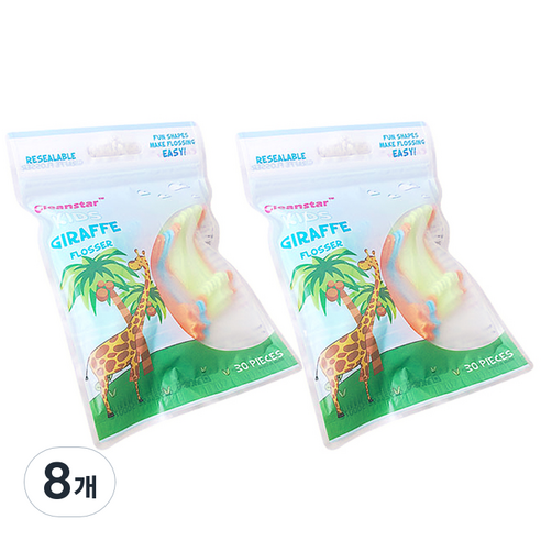 클린스타 애니멀 모양 치실, 30개입, 8개