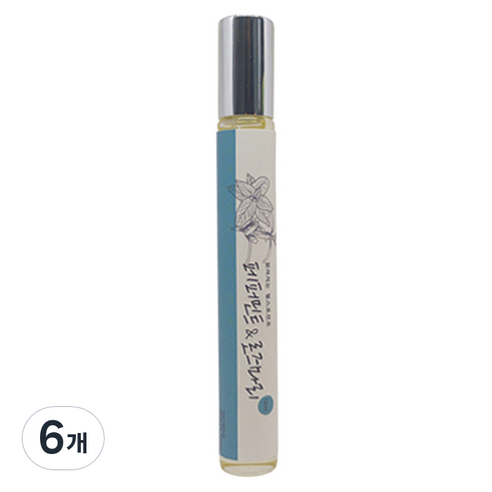 허브플러스 아로마 롤온퍼퓸 펄스포인트 페퍼민트/로즈마리, 12ml, 6개