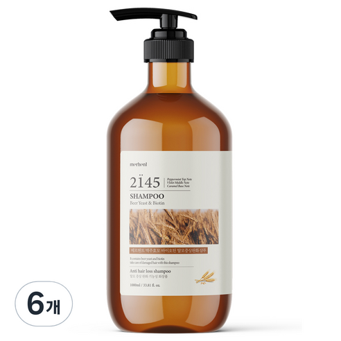 메르헨트 맥주효모 바이오틴 탈모 증상 완화 샴푸 스위트플로럴, 1000ml, 6개