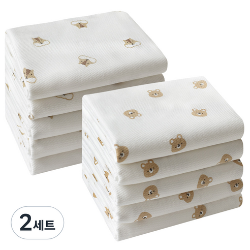베이비앤아이 유아용 소프트 사각 천 기저귀 2종 x 5매 세트, 고미, 라미, 2세트