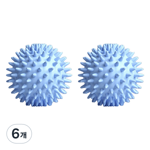 고민고밍 허리 등 근육 발 마사지 볼 6cm, 6개, 블루