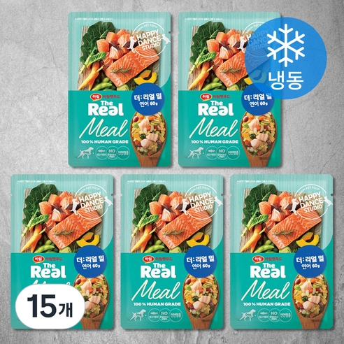 하림펫푸드 전연령 강아지 더리얼 밀 냉동 화식사료, 연어, 60g, 15개