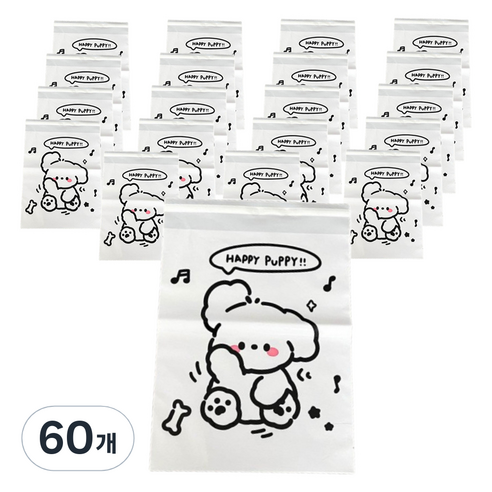 올하이 다용도 선물 포장 귀여운 캐릭터 포장봉투, 60개, 화이트