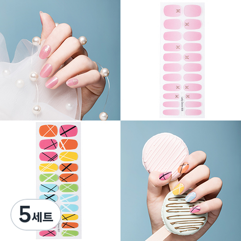 레이디던 UV 젤 네일 스티커 2p + 미니파일 2p, NO 007, NO 008, 5세트