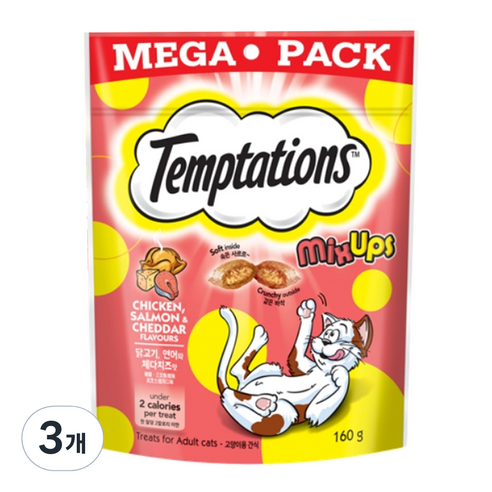 템테이션 고양이 믹스업 간식, 혼합맛, 160g, 3개