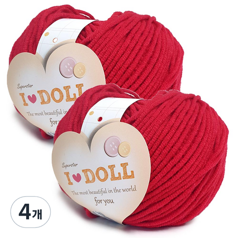 니뜨 아이돌 실 45g, 3 레드, 4개