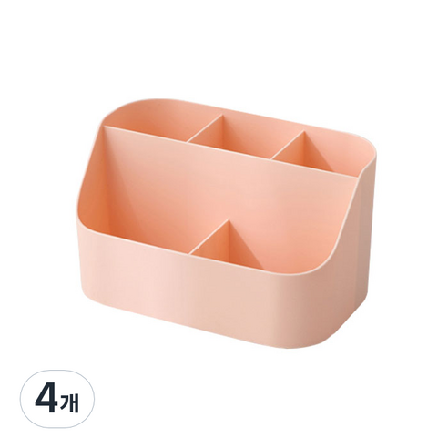 앤티스 바시움 대용량 데스크탑 수납 정리함, 핑크, 4개