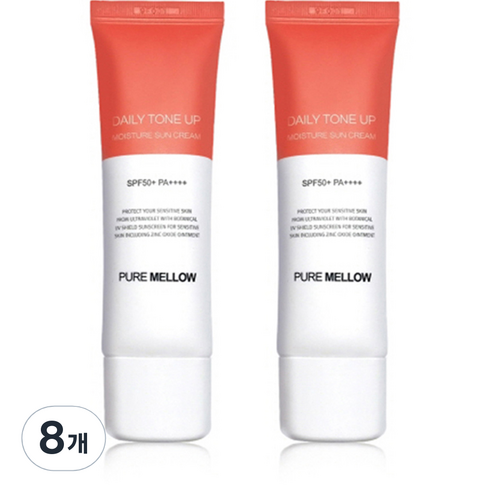 퓨어멜로우 데일리 톤업 촉촉 선크림 SPF50+ PA++++, 50ml, 8개