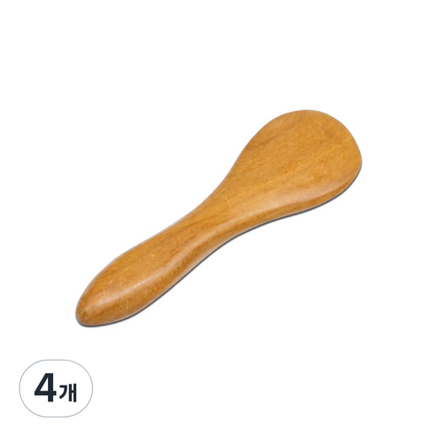 라이프포인트 괄사 지압 마사지기, 4개, 우드(주걱)
