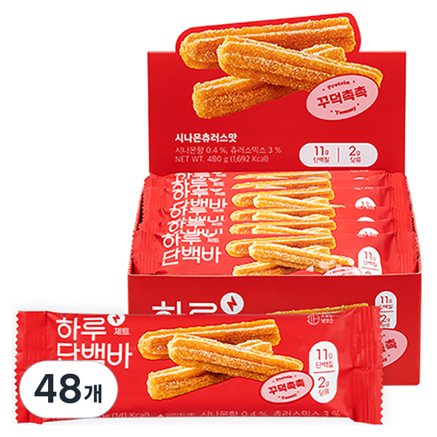 프로틴방앗간 하루단백바 제트 시나몬츄러스맛, 40g, 48개