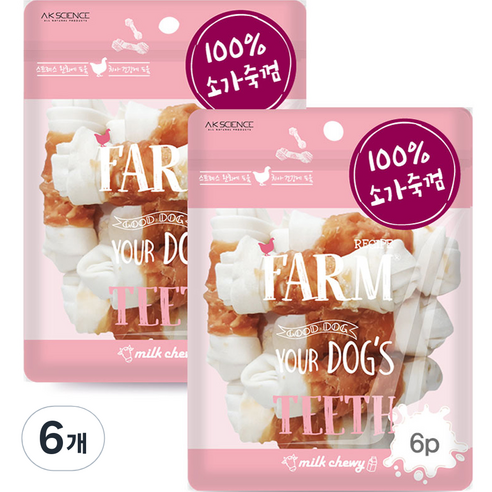팜레시피 반려견 말이 츄잉껌 40g x 6p, 6개, 치킨
