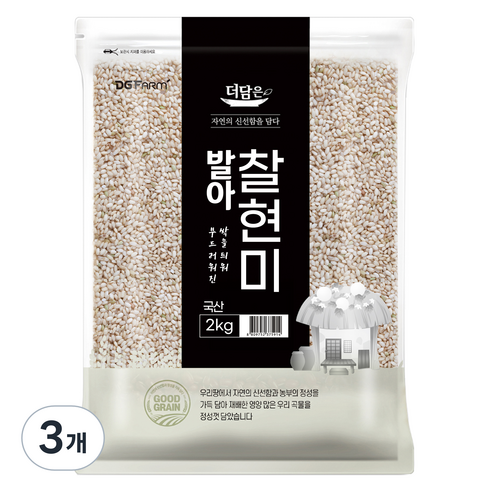 더담은 발아찰현미, 2kg, 3개